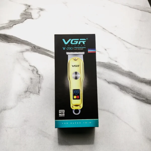 VGR V-290 Professional Hair Clipper – Zero-Gap T-Blade, LED Display, 120 Min Runtime | USB Rechargeable | Glamole